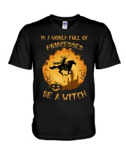 In a world full of princess be a witch V-Neck T-Shirt tile