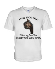 I May Look Calm V-Neck T-Shirt tile