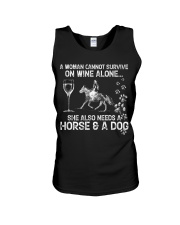 A Woman Cannot Survive On Wine Alone Unisex Tank tile