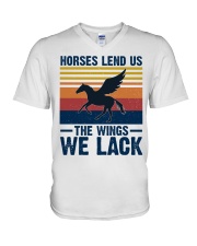 Horses lend us the wings we lack V-Neck T-Shirt tile