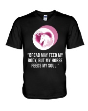 Bread May Feed My Body V-Neck T-Shirt tile