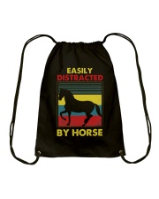 Easily distracted by horse Drawstring Bag tile