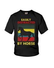 Easily distracted by horse Youth T-Shirt tile