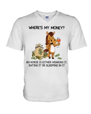 Wheres My Money V-Neck T-Shirt tile
