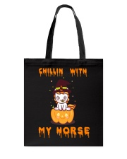 Chillin with my horse Tote Bag tile