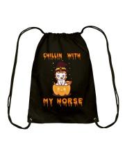 Chillin with my horse Drawstring Bag tile