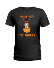 Chillin with my horse Ladies T-Shirt tile