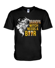Grandpa Witch Needs A Beer V-Neck T-Shirt front