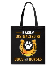 Easily Distracted By Dogs And Horses Tote Bag tile