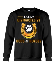 Easily Distracted By Dogs And Horses Crewneck Sweatshirt tile
