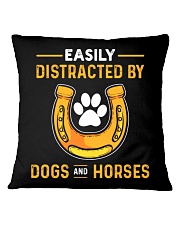 Easily Distracted By Dogs And Horses Square Pillowcase tile