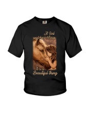 a girl and her horse it's a beautiful thing Youth T-Shirt tile