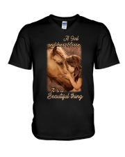 a girl and her horse it's a beautiful thing V-Neck T-Shirt tile
