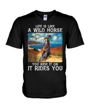 Life Is Like A Wild Horse V-Neck T-Shirt tile