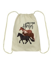 Hold Your Horses Drawstring Bag tile