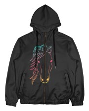 Minimal Neon Horse Men's All Over Print Full Zip Hoodie tile