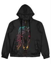 Minimal Neon Horse Women's All Over Print Full Zip Hoodie tile