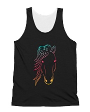 Minimal Neon Horse All-Over Unisex Tank tile