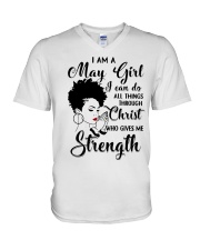 I AM A MAY GIRL V-Neck T-Shirt thumbnail