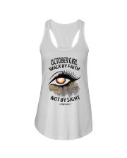 OCTOBER GIRL WALK BY FAITH NOT BY SIGN Ladies Flowy Tank tile