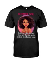DECEMBER GIRL - KNOWS MORE THAN SHE SAYS Classic T-Shirt thumbnail