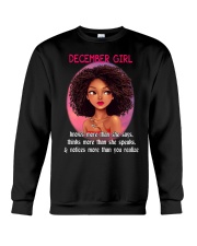 DECEMBER GIRL - KNOWS MORE THAN SHE SAYS Crewneck Sweatshirt thumbnail