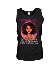 DECEMBER GIRL - KNOWS MORE THAN SHE SAYS Unisex Tank thumbnail