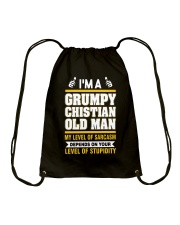 GRUMPY CHISTIAN OLD MAN - WARRIOR OF CHRIST Drawstring Bag thumbnail