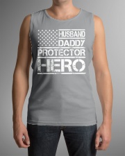 HUSBAND DADDY PROTECTOR HERO Sleeveless Tee lifestyle-unisex-tank-front-1