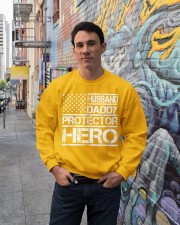 HUSBAND DADDY PROTECTOR HERO Crewneck Sweatshirt lifestyle-unisex-sweatshirt-front-2