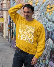 HUSBAND DADDY PROTECTOR HERO Crewneck Sweatshirt lifestyle-unisex-sweatshirt-front-4