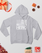 HUSBAND DADDY PROTECTOR HERO Hooded Sweatshirt lifestyle-holiday-hoodie-front-2