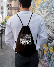 HUSBAND DADDY PROTECTOR HERO Drawstring Bag lifestyle-drawstringbag-front-1