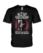 JULY GUY - WHEN LIFE KNOCKS YOU DOWN V-Neck T-Shirt thumbnail