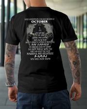 NEVER UNDERESTIMATE A MAN WHO WAS BORN IN OCTORBER Classic T-Shirt lifestyle-mens-crewneck-back-3