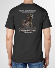 DEVIL WHISPERED - WARRIOR OF CHRIST V-Neck T-Shirt garment-vneck-tshirt-back-02