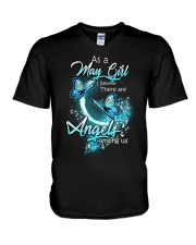MAY GIRL BELIEVE THERE ARE ANGELS AMONG US V-Neck T-Shirt thumbnail