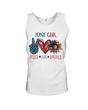 JUNE GIRL - PEACE LOVE AMERICA Unisex Tank tile