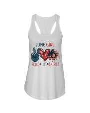 JUNE GIRL - PEACE LOVE AMERICA Ladies Flowy Tank tile