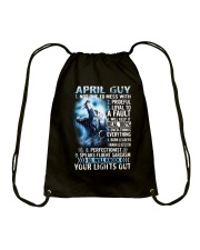 APRIL GUY NOT ONE TO MESS WITH Drawstring Bag thumbnail