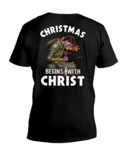 CHRISTMAS BEGINS WITH CHRIST - WARRIOR OF CHRIST V-Neck T-Shirt thumbnail