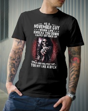NOVEMBER GUY - WHEN LIFE KNOCKS YOU DOWN Classic T-Shirt lifestyle-mens-crewneck-front-6
