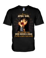 APRIL GIRL - I AM THE WOMAN A MAN NEEDS V-Neck T-Shirt thumbnail