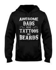 AWESOME DADS HAVE TATTOOS AND BEARDS Hooded Sweatshirt thumbnail