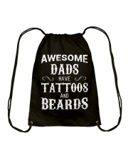 AWESOME DADS HAVE TATTOOS AND BEARDS Drawstring Bag thumbnail