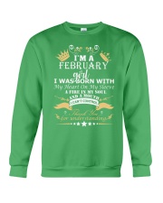 FEBRUARY GIRL WAS BORN WITH MY HEART Crewneck Sweatshirt front