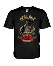 APRIL GUY WITH THREE SIDES V-Neck T-Shirt thumbnail
