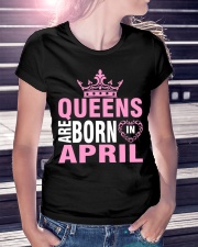 QUEENS ARE BORN IN APRIL Ladies T-Shirt lifestyle-women-crewneck-front-7
