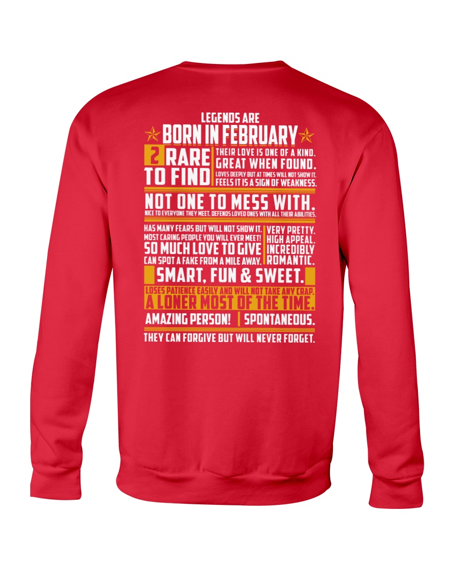 LEGENDS ARE BORN IN FEBRUARY Crewneck Sweatshirt