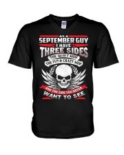 I'M A SEPTEMBER GUY - I HAVE 3 SIDES V-Neck T-Shirt thumbnail